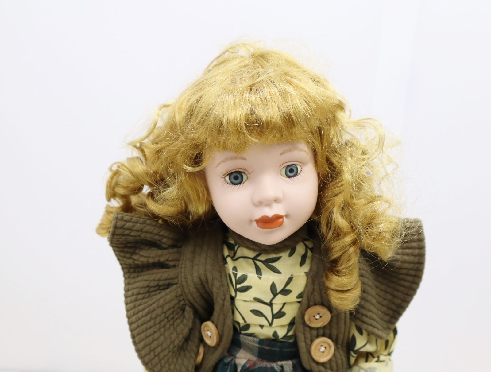 △全高さ約40cm 昭和レトロ レア ｜ドール 人形 洋風 陶器製 スタンド