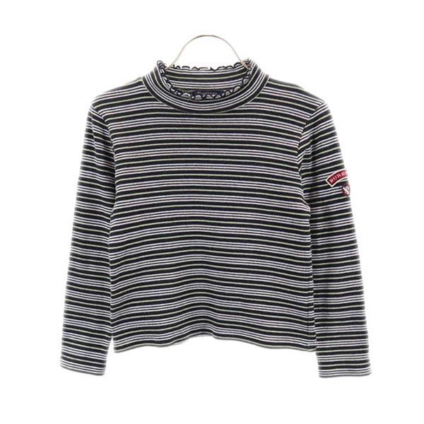 バーバリー 日本製 ボーダー 長袖 ニット 130 ブラック系 BURBERRY 