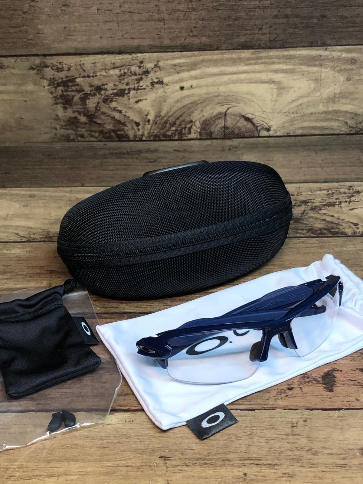 IP744 オークリー OAKLEY フラック FLAK 2.0 サングラス アイウェア クリアレンズ 紺