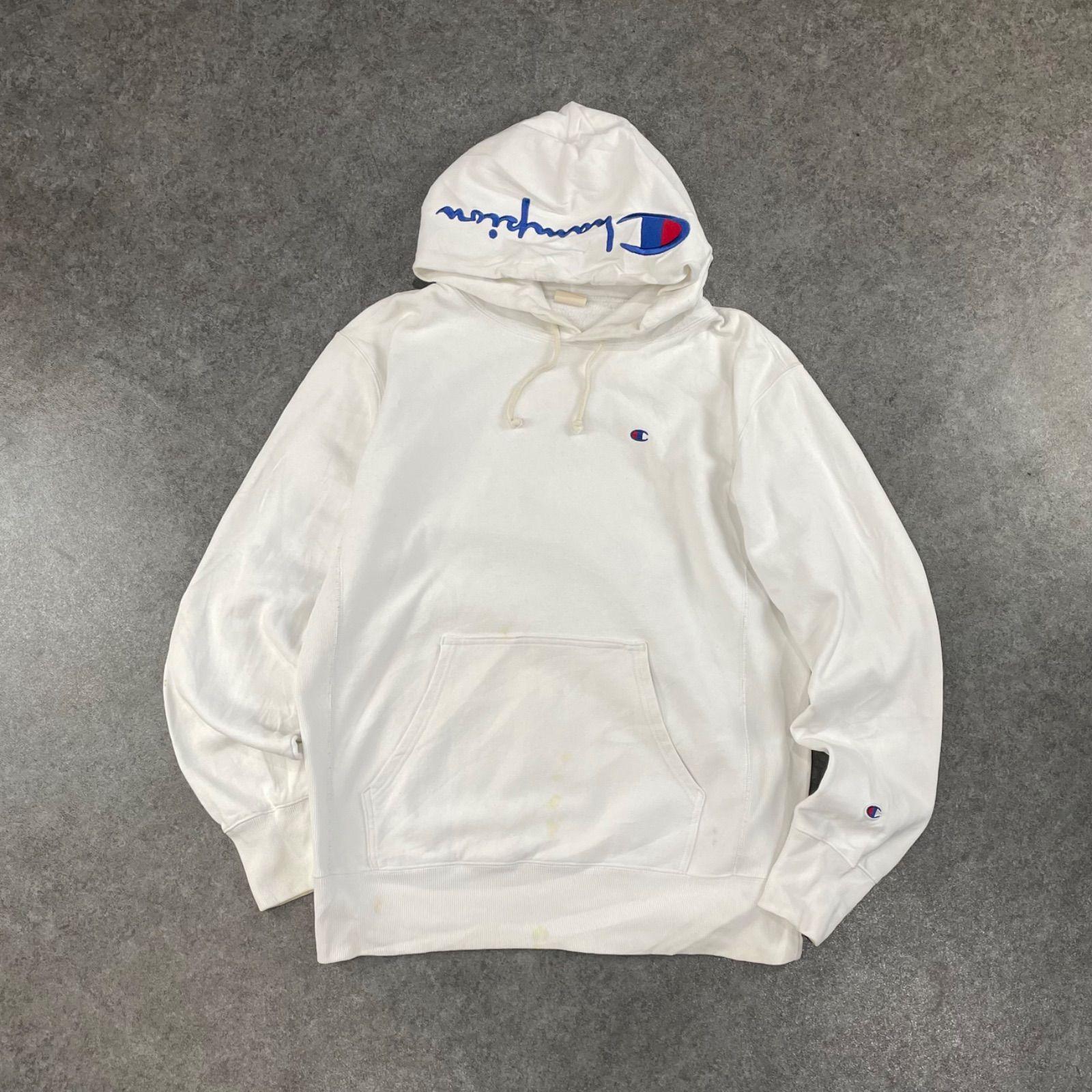 単色タグ 赤タグ 復刻 Champion Reverse Weave Warm Up Logo Hoodie 