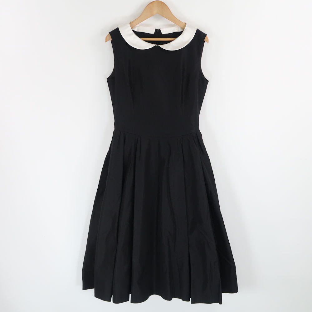 美品 Rene ルネ ワンピース 34 (S) シルク100＆ ノースリーブ ひざ下丈  