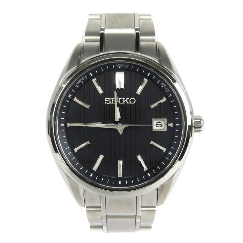 セイコー SEIKO セレクション 腕時計 デイト 電波ソーラー チタン SBTM341 7B72-0AG0 ブラック