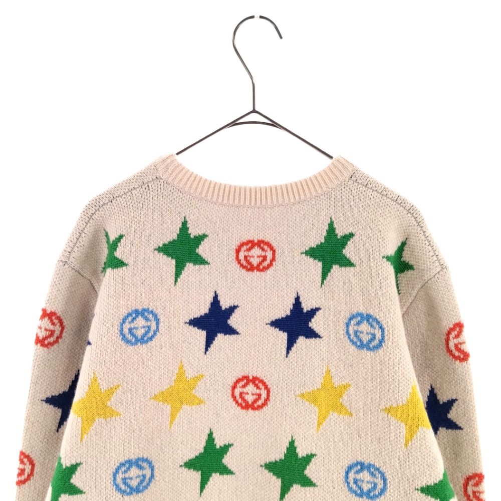 GUCCI (グッチ) 21AW Star Full Print Round Neck Wool Sweater スター