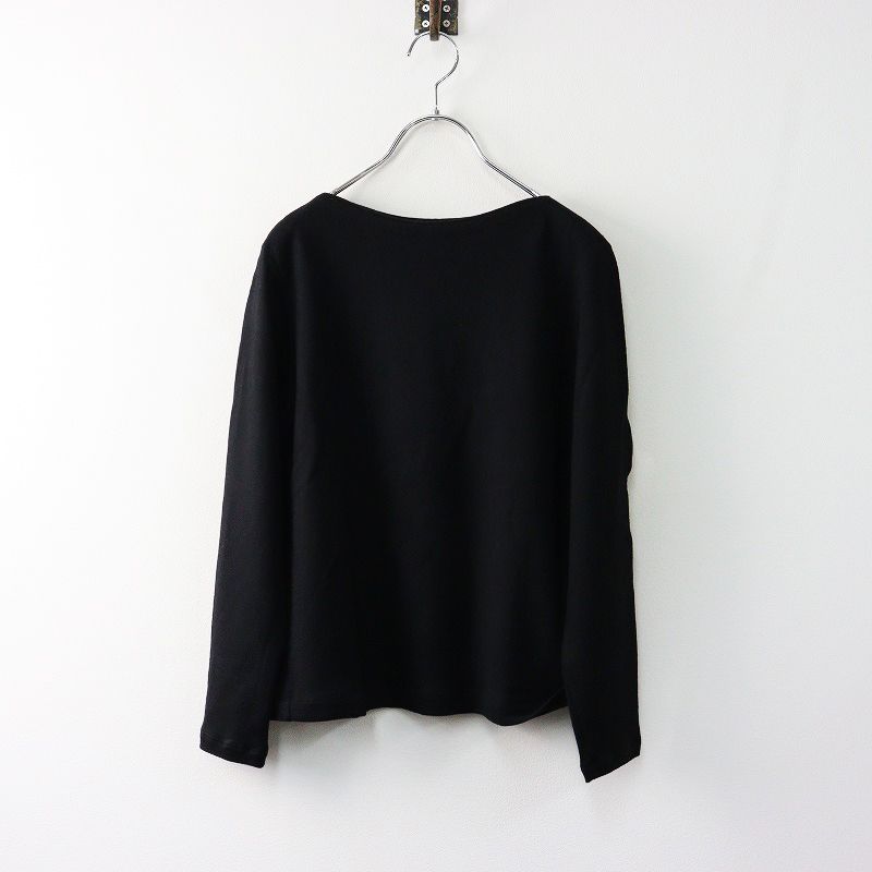 美品 ハンドルーム HAND ROOM ウールボートネックTシャツ M/ブラック ニット カットソー 長袖 トップス【2400014243789】 美品 ハンドルーム HAND ROOM ウールボートネックTシャツ M