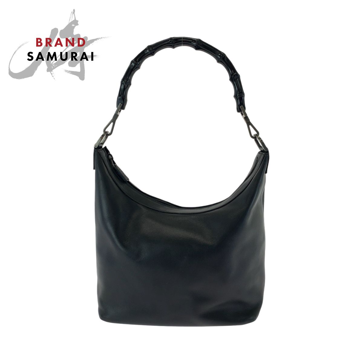 美品 GUCCI グッチ バンブー ブラック 黒 シルバー金具 レザー 010 