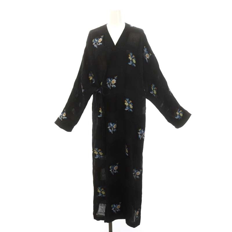 ゼロエイトサーカス 08SIRCUS フラワー刺繍ガウン カーディガン ロング  