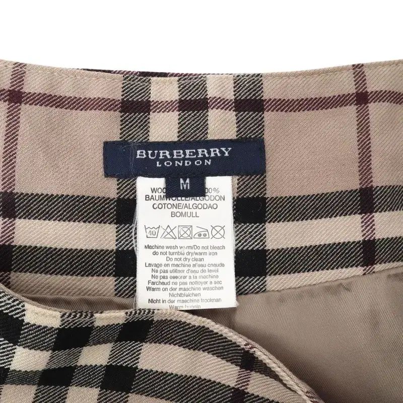 BURBERRY バーバリー ロンドン ベージュ ノヴァチェック ウール スカート GULLKHAN_COM