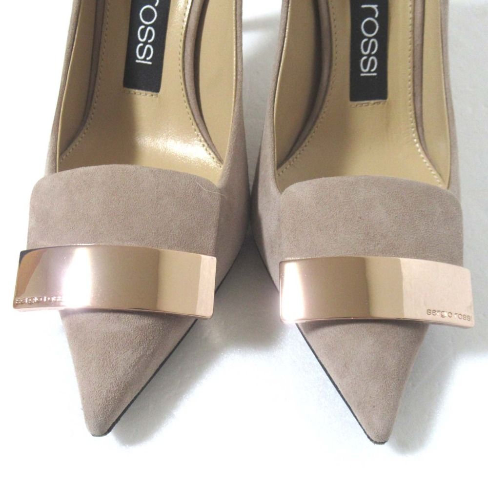 美品 Sergio Rossi セルジオロッシ sr1 スエード レザー ポインテッド