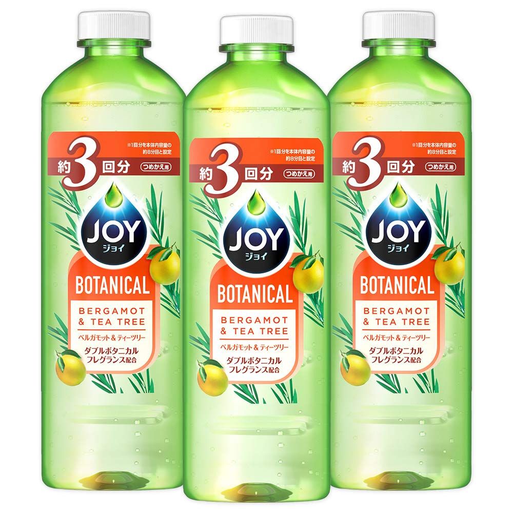 まとめ買い ジョイ ボタニカル 食器用洗剤 ベルガモット-ティーツリー 詰め替え 440mL×3個 440ミリリットル x 3 ベルガモット-ティーツリー