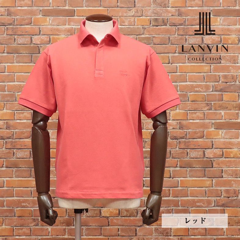 春夏/LANVIN COLLECTION/48サイズ/国産ポロシャツ 清涼カノコ 伸縮性◎ 無地 台襟 BIGシルエット 半袖 新品/赤/レッド/ib177/ 春夏/LANVIN COLLECTION/48サイズ/国産ポロシャツ 清涼カノコ
