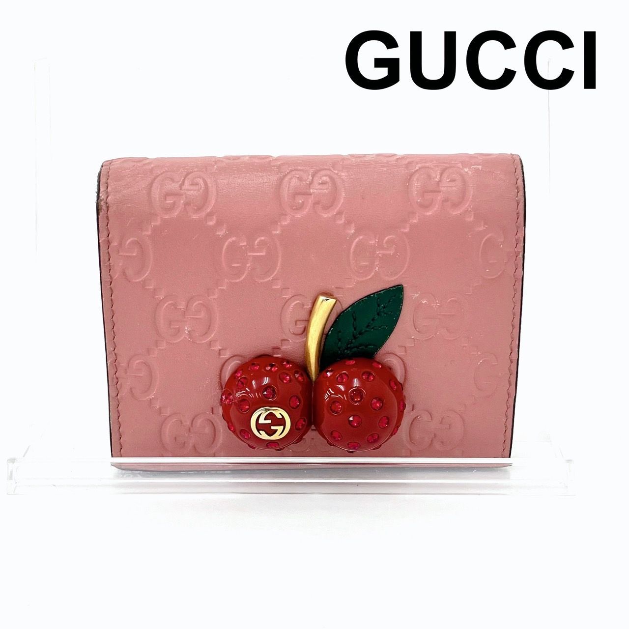 GUCCI財布二つ折り　さくらんぼ GUCCI グッチ グッチシマ さくらんぼ 二つ折り財布 TB-0262