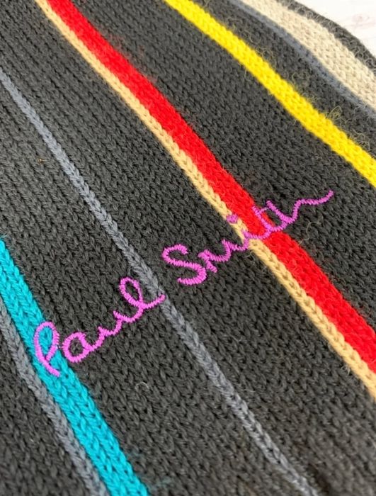 【美品】ポールスミス　マフラー　マルチカラー　ウール　ロゴ　刺繍 Paul Smith PAUL SMITH ポールスミス スカーフ マフラー