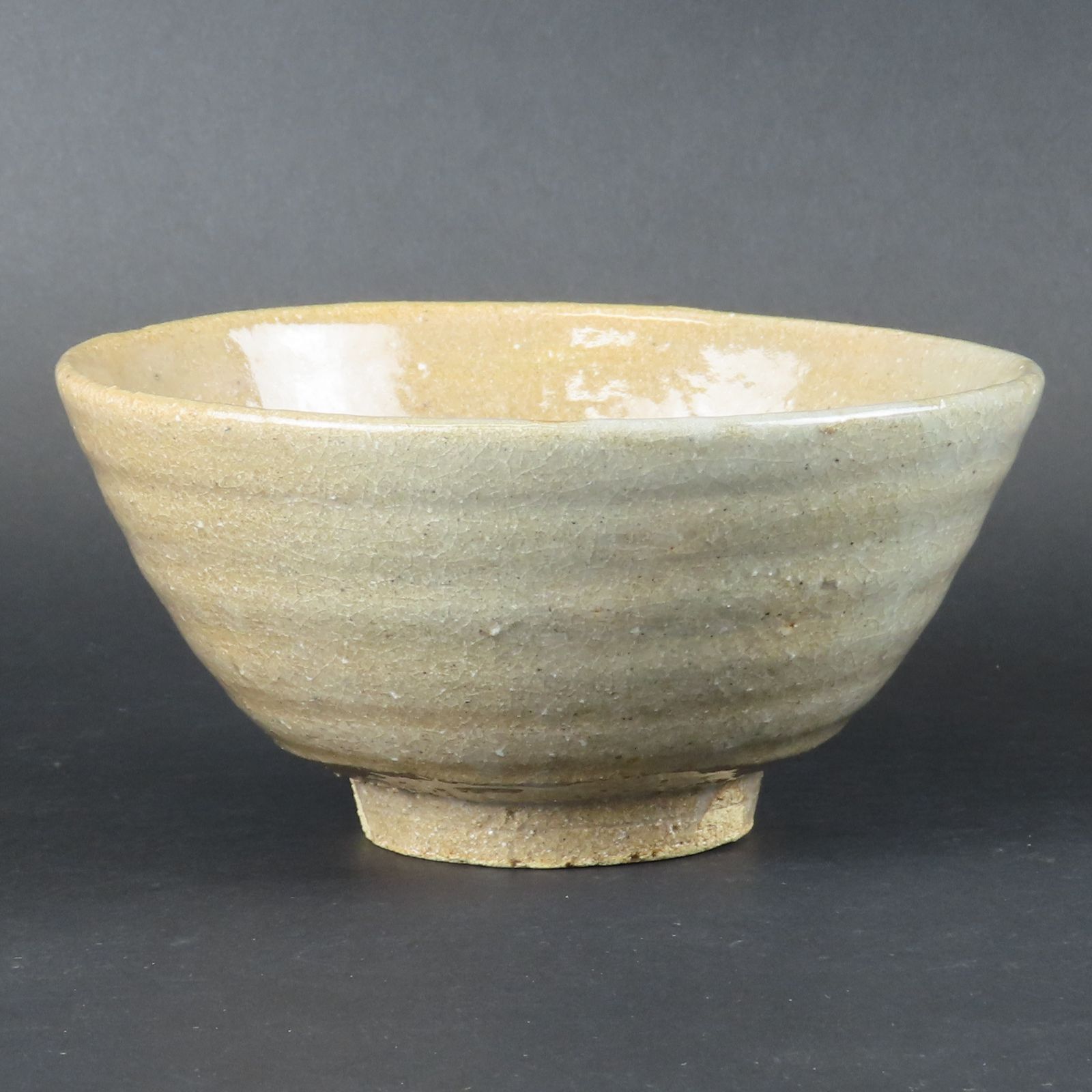 0148 美品 松田華山 備前焼 鶴山窯 茶碗 真作保証 共箱 在銘