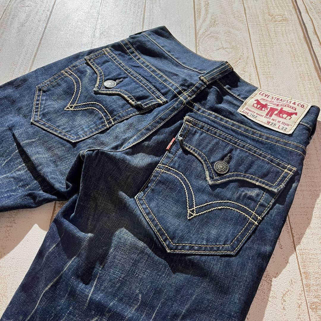 LEVI'S】リーバイス 702 フラップポケット ストレートデニムパンツ裾幅