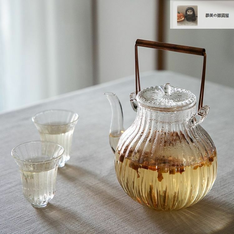 鶴首 耐熱ガラス ティーポット 茶こし付き ガラス製ポット