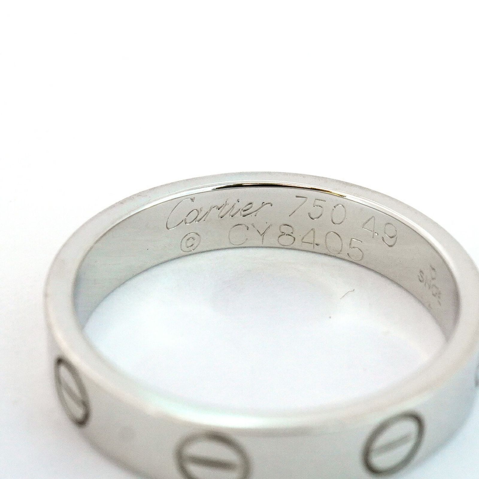 わんころCartier ホワイトゴールドミニラブリング 50サイズ10 カルティエ ミニラブリング #50 1PD シルバー K18ホワイト