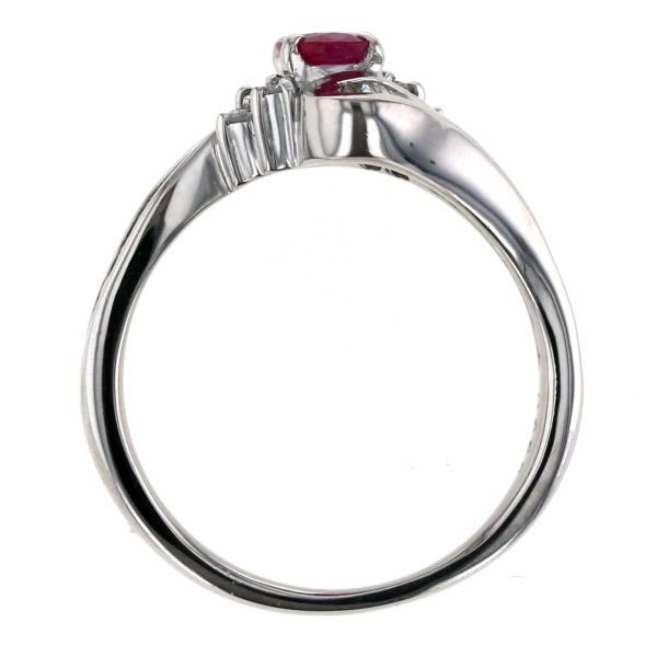 Pt900 レール留めプラチナダイヤモンドリング【0.45ct】