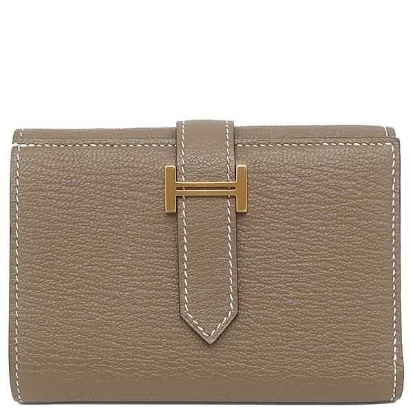 エルメス HERMES 三つ折り財布 ベアン コンビネ シェーブル エトゥープ  