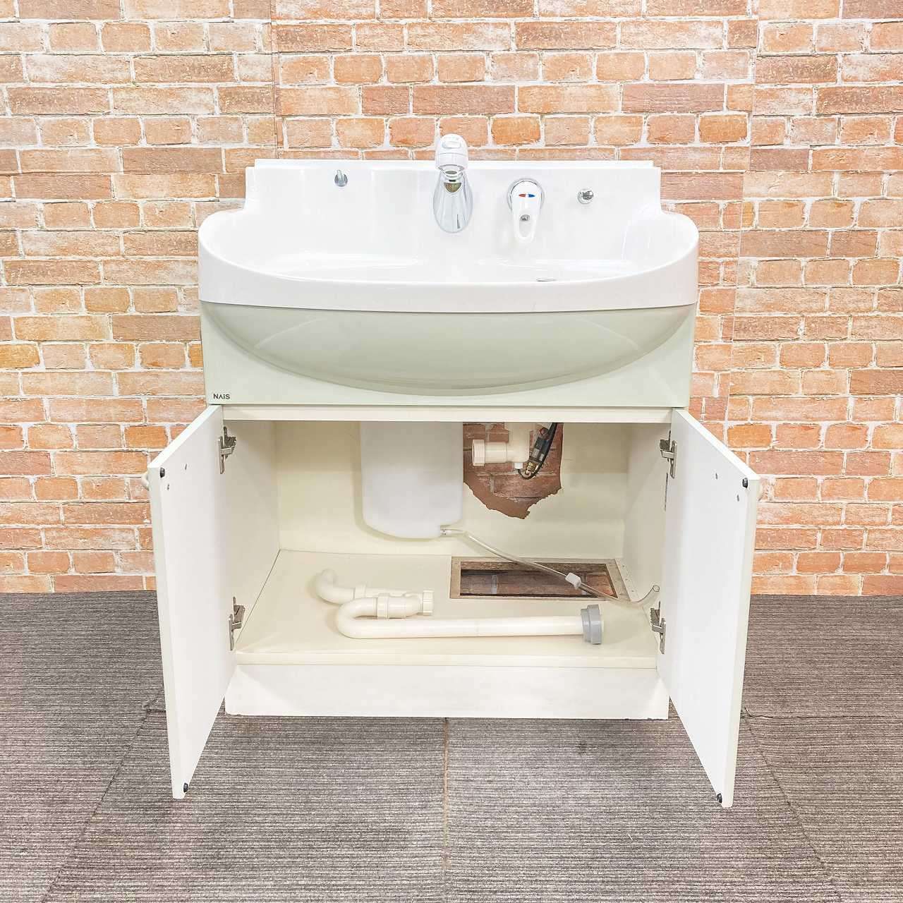 松下電工 FRP製 水栓シャワー蛇口付き 2枚扉タイプ 手洗台 洗面化粧台 幅75cm 750mm 44J