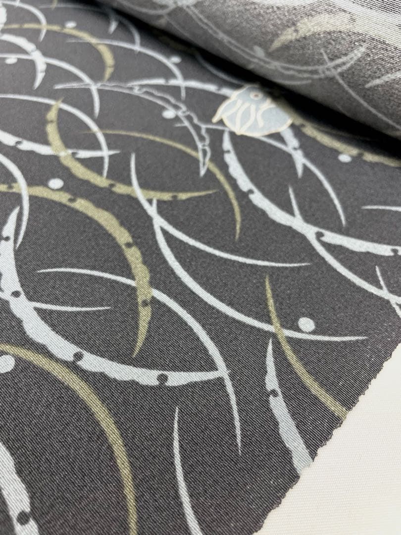 小紋 市松に露芝 正絹 反物 sskm-7579.jpg