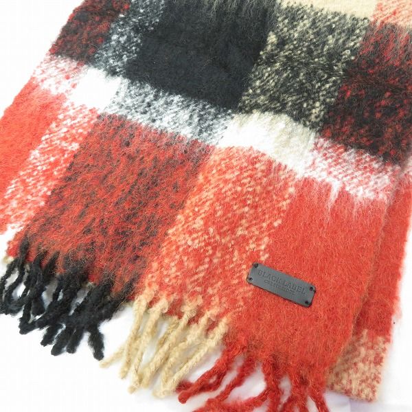 we ブラックレーベルクレストブリッジ マフラー 赤 黒 ベージュ 白 チェック メンズ 952126 k 01