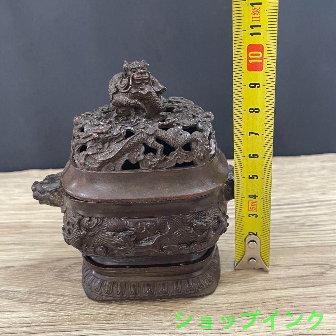 九龍香炉  茶道具 香道具 工芸品 美術品 置物 銅細工 香炉 茶香炉 仏道具 工芸品 美術品 置物