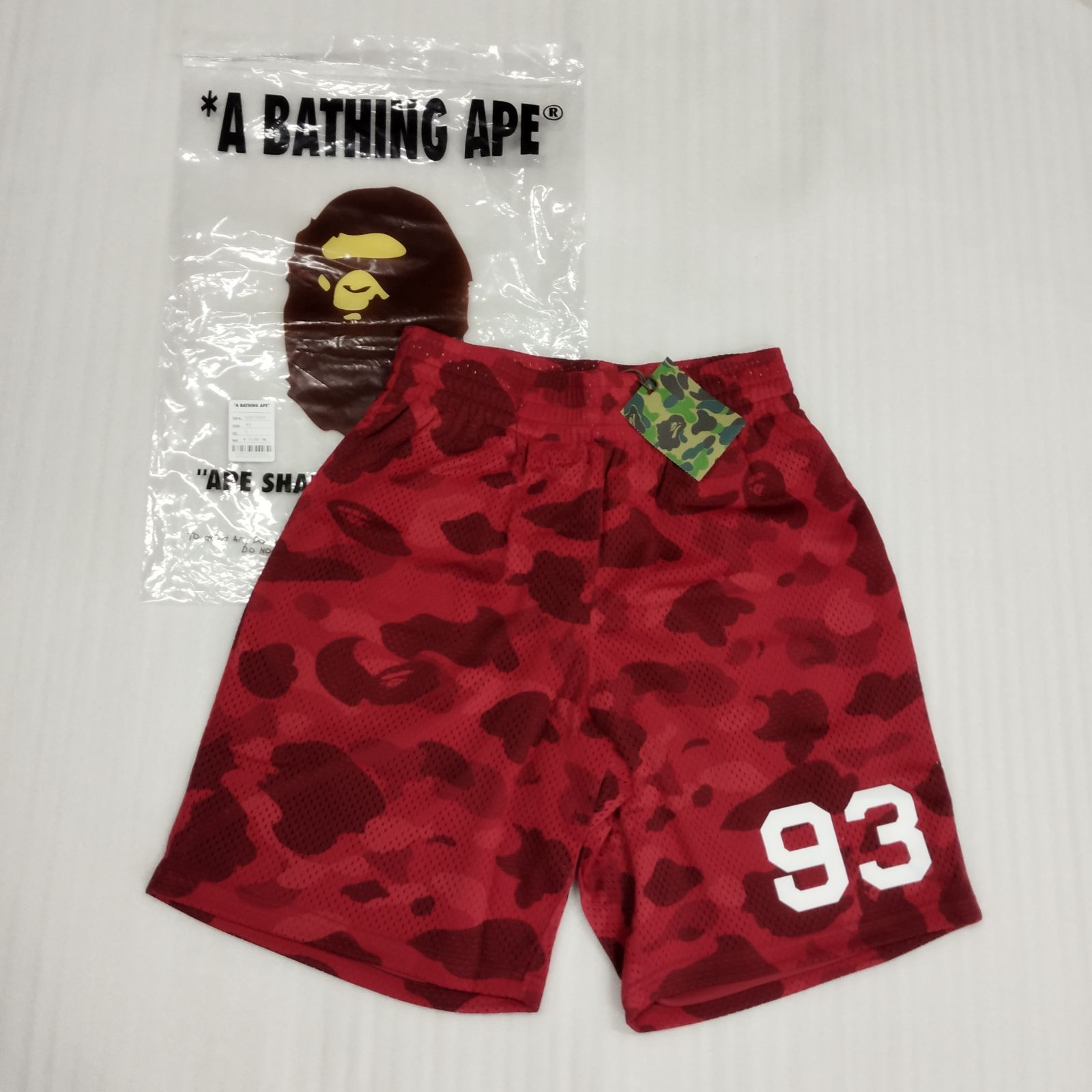 s2685 COLOR CAMO MESH BASKETBALL SHORTS RED