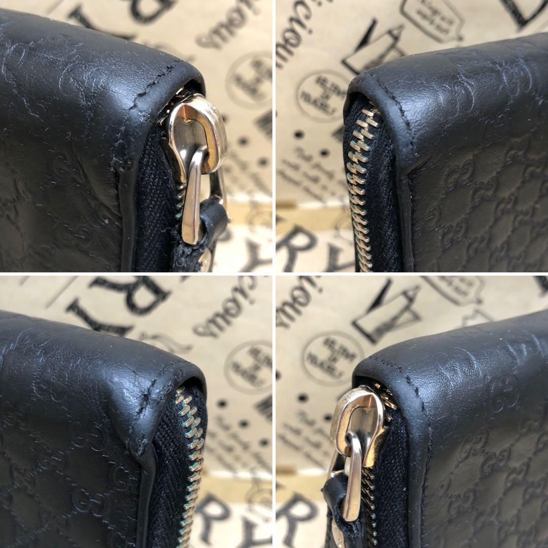 グッチ 長財布 ラウンド シマレザー マイクロGG 黒 SG3369B - メルカリ