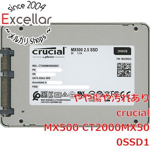 bn 6 crucial 2.5インチ 内蔵型 SSD MX500 CT2000MX500SSD1 2TB 5000～6000時間以内