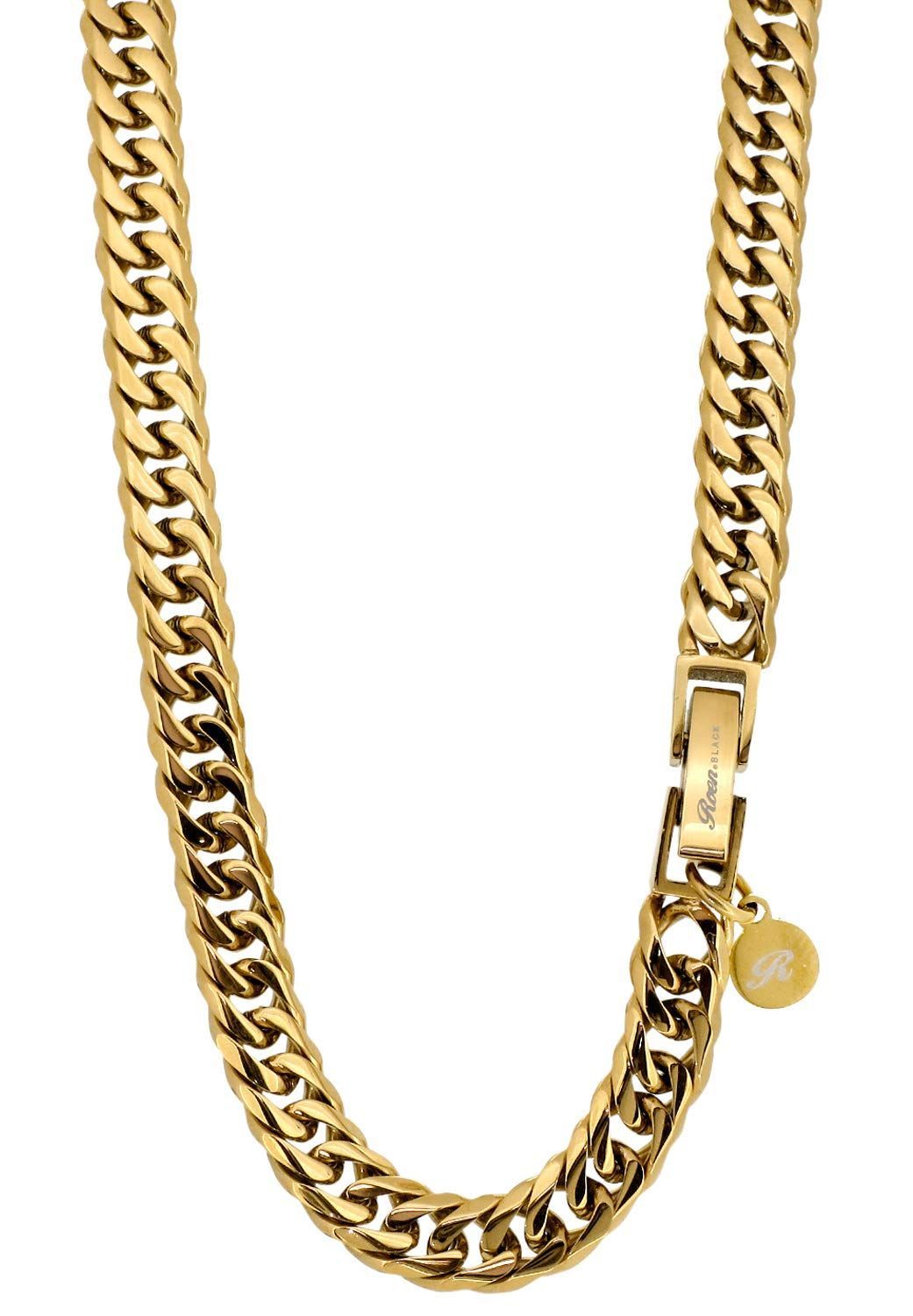 ロエンブラック Roen BLACK 6面カットダブル喜平チェーン ゴールド ステンレス ネックレス 幅5.5mm 50cm 金属アレルギー 対応