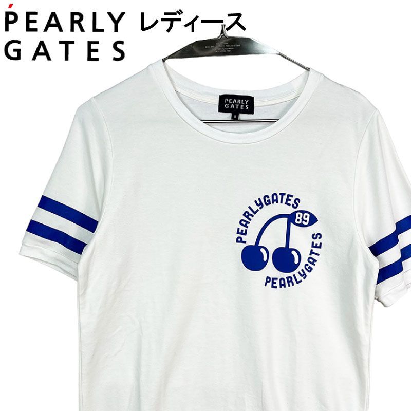 PEARLY GATES パーリーゲイツ 半袖Tシャツ ホワイト 0 レディース 