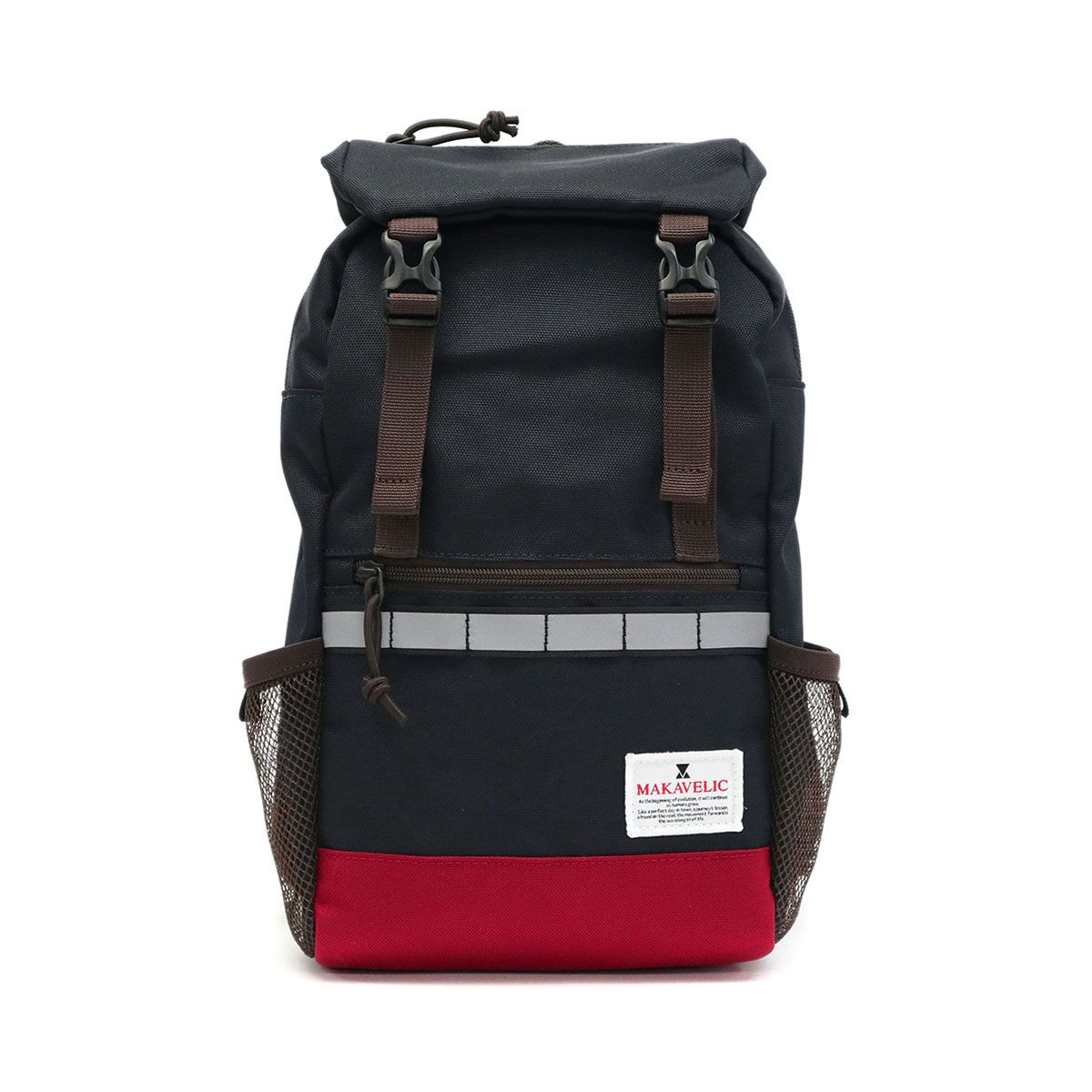 正規品1年保証 マキャベリック リュック MAKAVELIC キッズ DOUBLE BELT KIDS MIX DAYPACK デイパック リュックサック 通学 子供 男の子 女の子 3120-10132 DARKNAVYxRED
