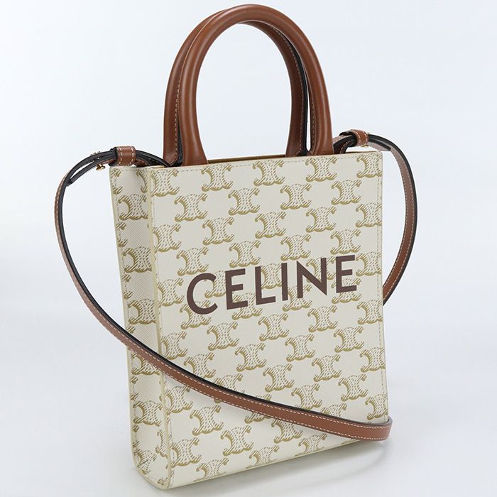 CELINE セリーヌ ミニ バーティカル カバ トリオンフキャンバス 19437 2BZK 01BC ハンドバッグ PVC【中古】 レディース -  メルカリ