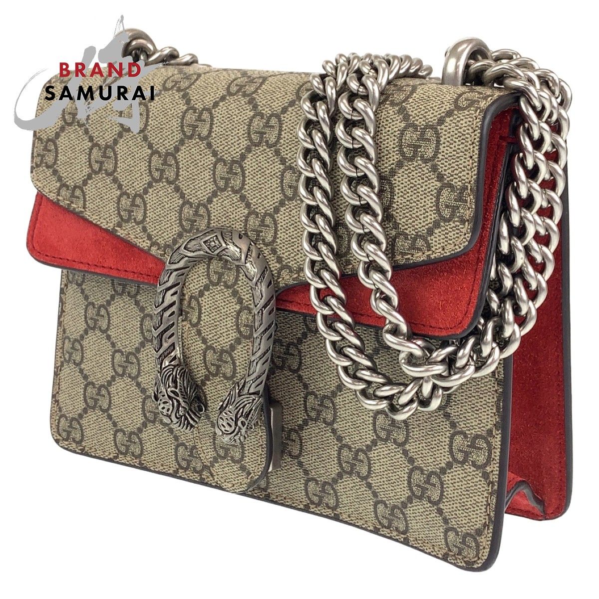 超美品 GUCCI グッチ ディオニュソス GGスプリーム ベージュ レッド 赤 
