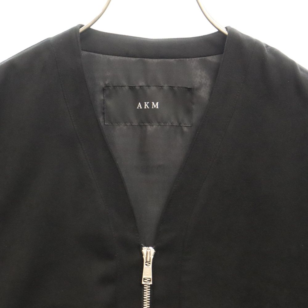 AKM (エーケーエム) ノーカラージップジャケット ブラック 楽天市場