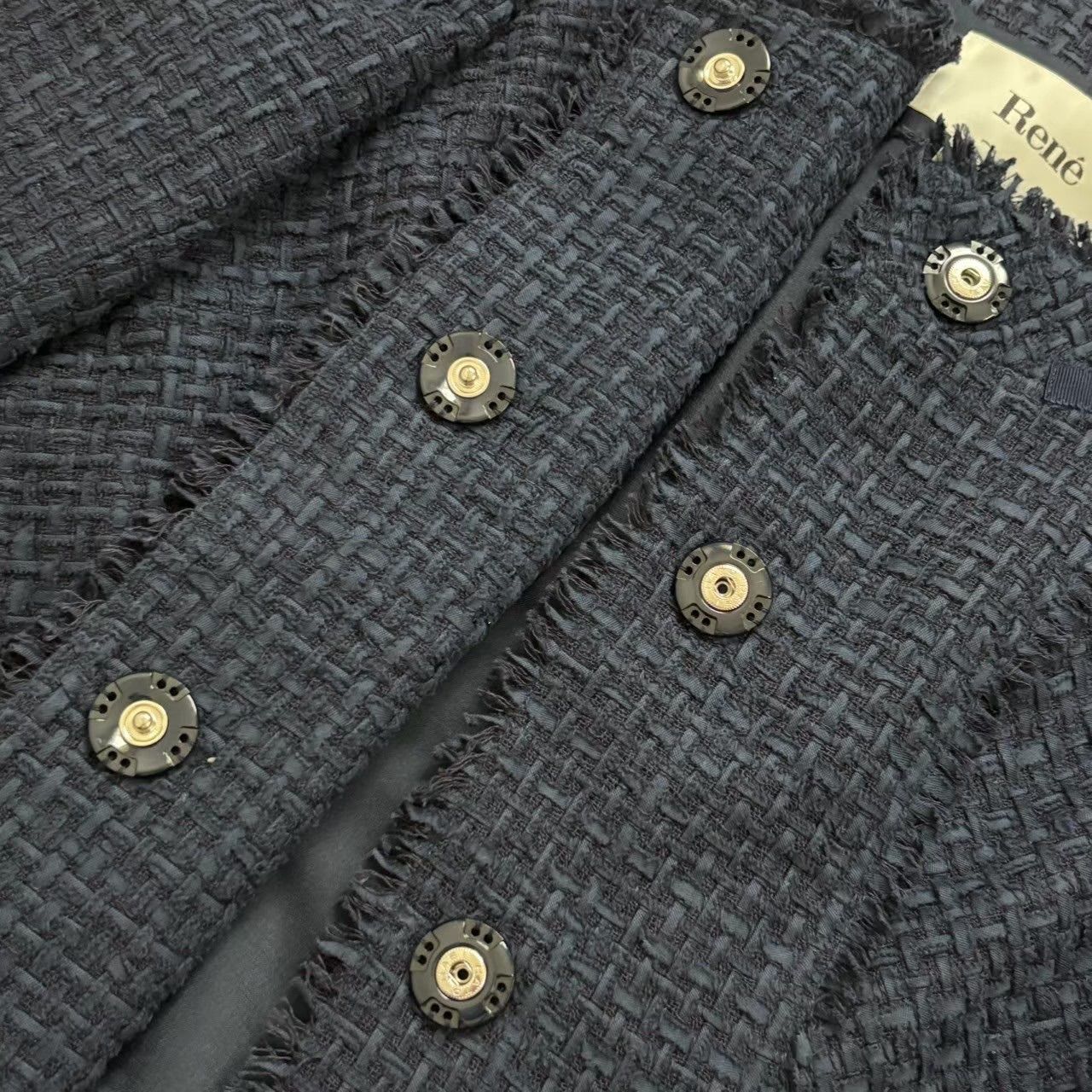 Rene ルネ ノーカラージャケット 紺 ネイビー アウター 入園式 卒園式