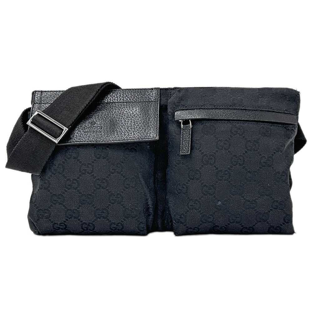 グッチ GUCCI バッグ メンズ ブランド ボディバッグ ウエストバッグ GGキャンバス ブラック 28566 黒 おしゃれ