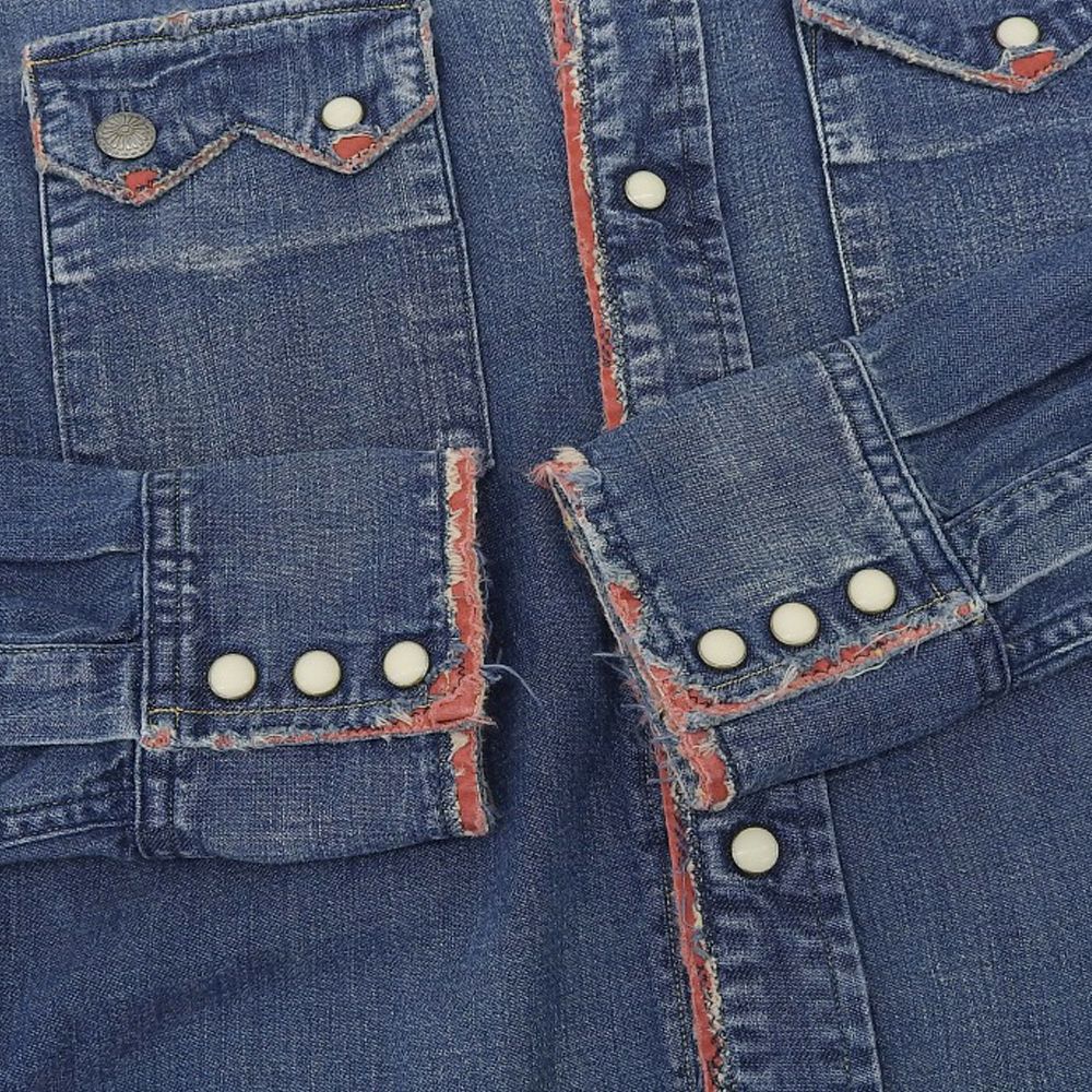 赤刺繍 デニムシャツ