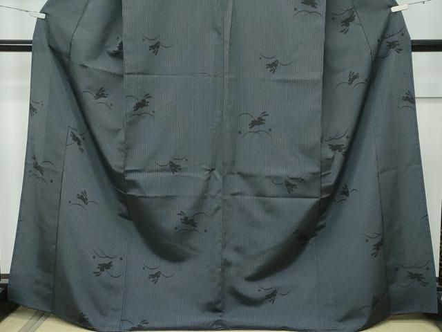 平和屋着物□極上 本塩沢 単衣 塩沢物語 兎 露芝文 証紙付き 逸品 未  