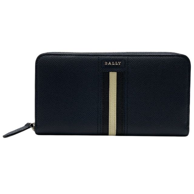 バリー 長財布 財布 ロングウォレット ラウンドファスナー レザー ネイビー BALLY
