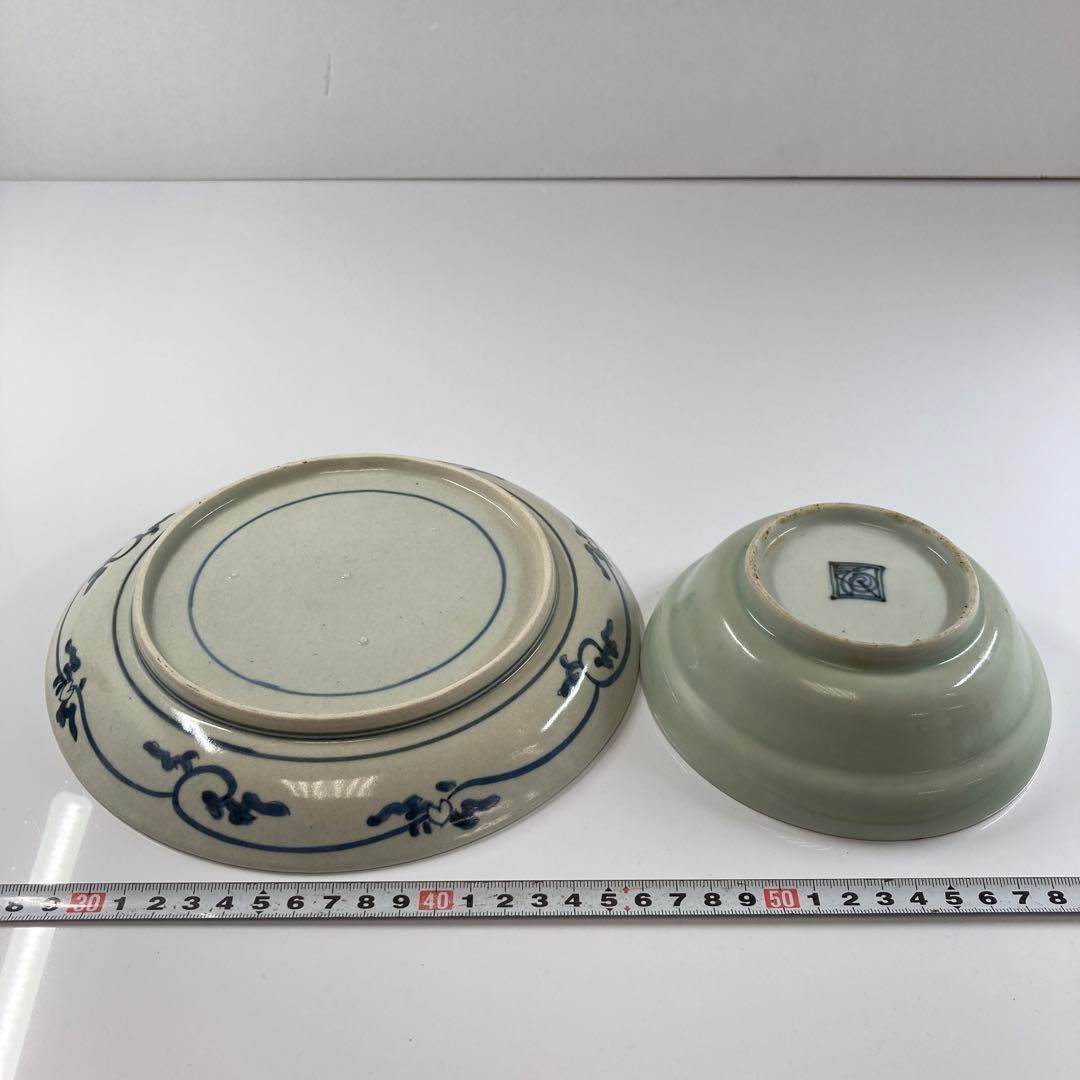 江戸中期 古伊万里・藍九谷 皿2点 21/14㎝ 東Y5-1018① - メルカリ