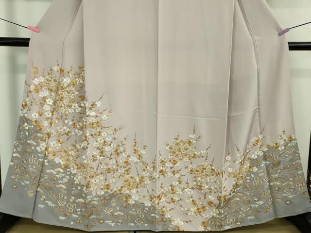 平和屋本店■極上　中国三大刺繍　相良刺繍　総刺繍　訪問着　宝尽くし　枝花文　淡紅藤色地　逸品　DZAB0188kh5 平和屋本店□極上 中国三大刺繍 相良刺繍 総刺繍 訪問着 宝尽くし 枝花