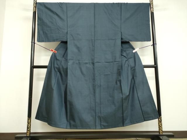 平和屋着物▽男性 紬 単衣 藍染 キングサイズ 正絹 逸品 DAAX3014az