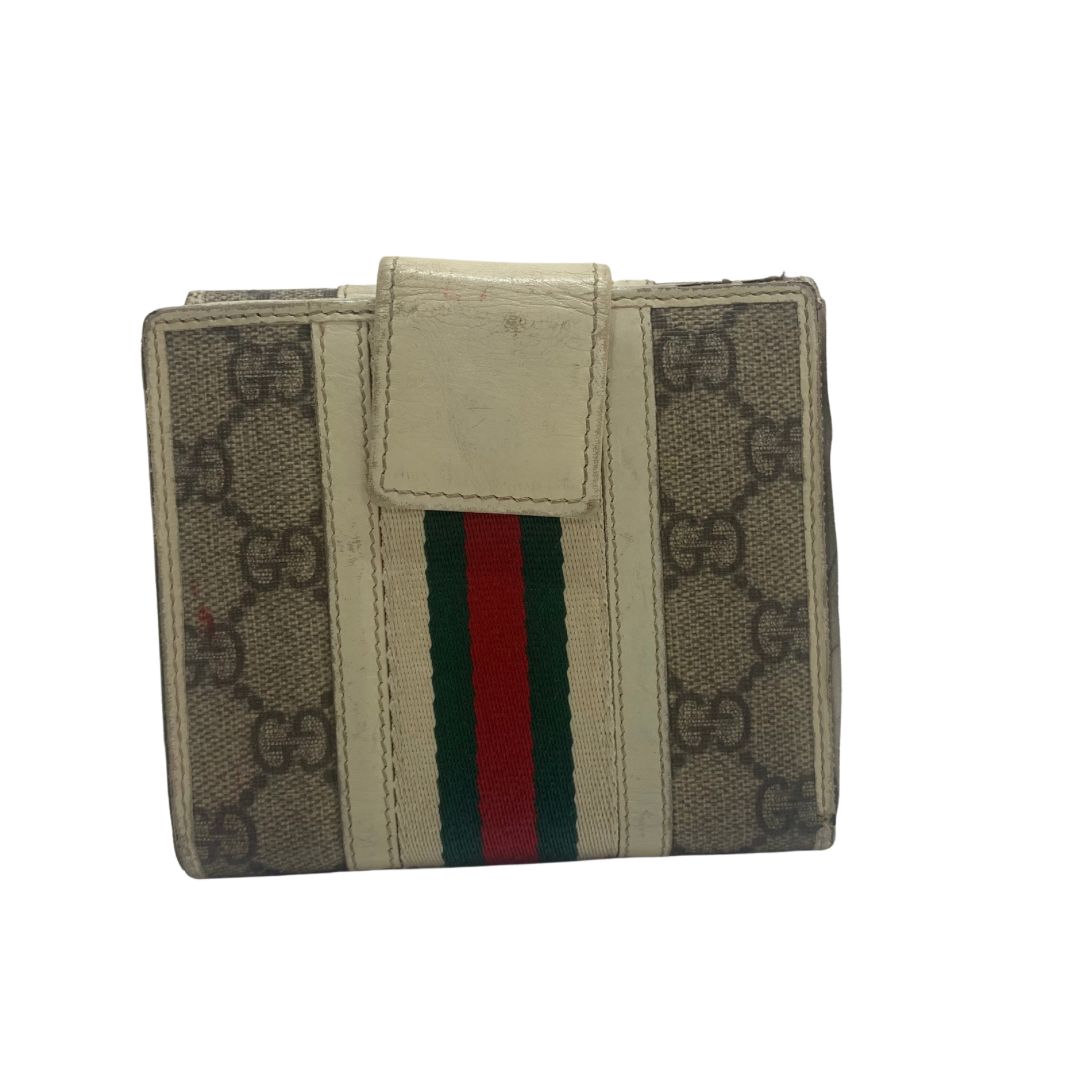 2626 GUCCI グッチ 折り財布 二つ折り ベージュ系 シェリー