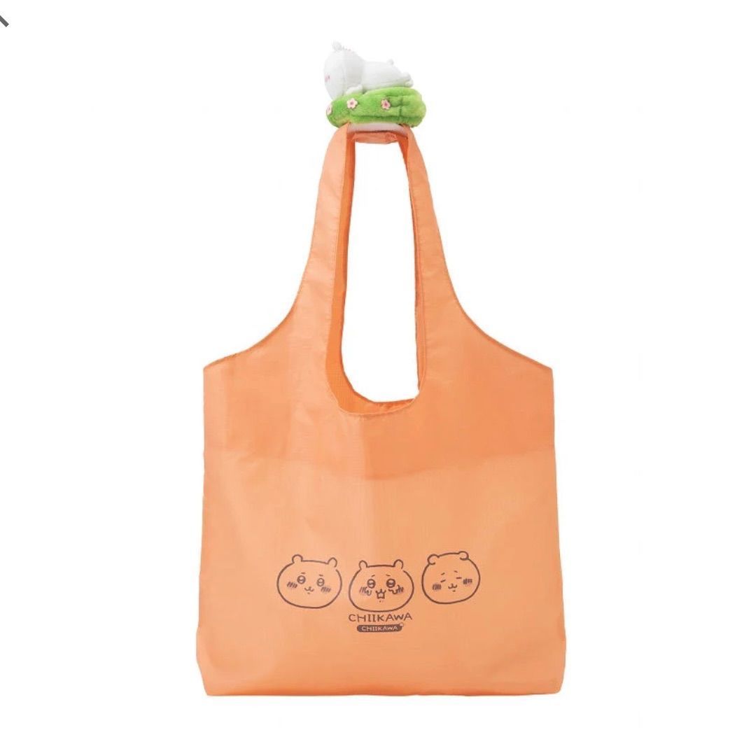 ハチワレ　肩乗りエコトート　トートバッグ　エコバッグ　ちいかわ ちいかわ ハチワレ ウサギトートバッグ キャンパス 買い物バッグ