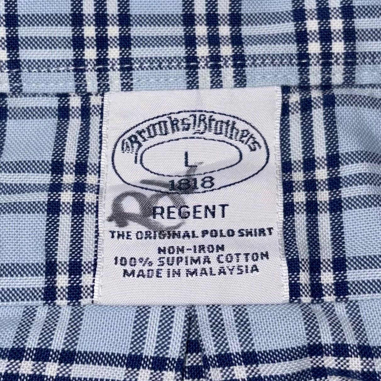 ブルックスブラザーズ REGENT刺繍ロゴ 長袖　まマルチカラーチェックシャツ 長袖 ノンアイロン タータンチェック スポーツシャツ Regular