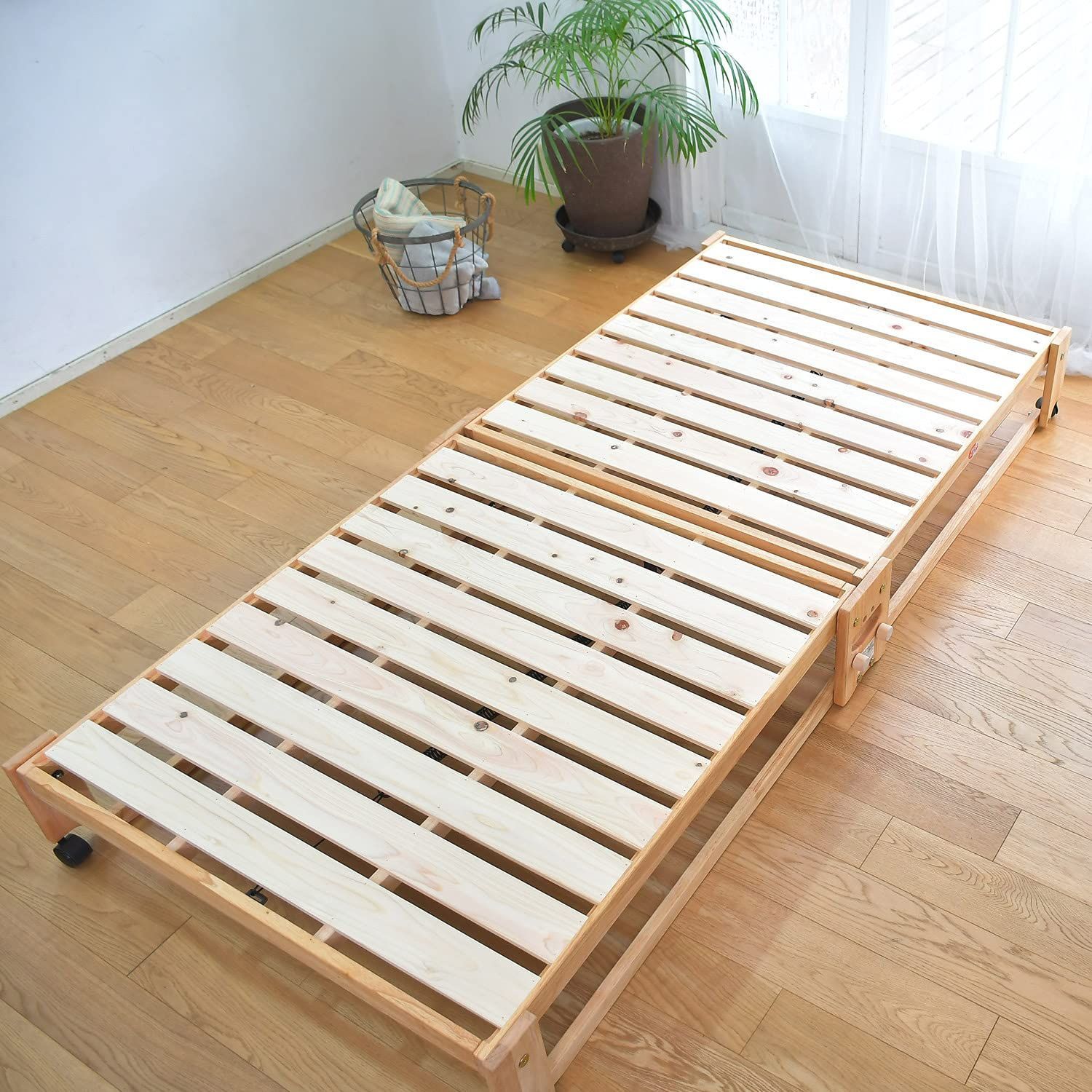 特価商品】国産 折りたたみベッド 床板は日本製の天然木ひのき材採用 ...