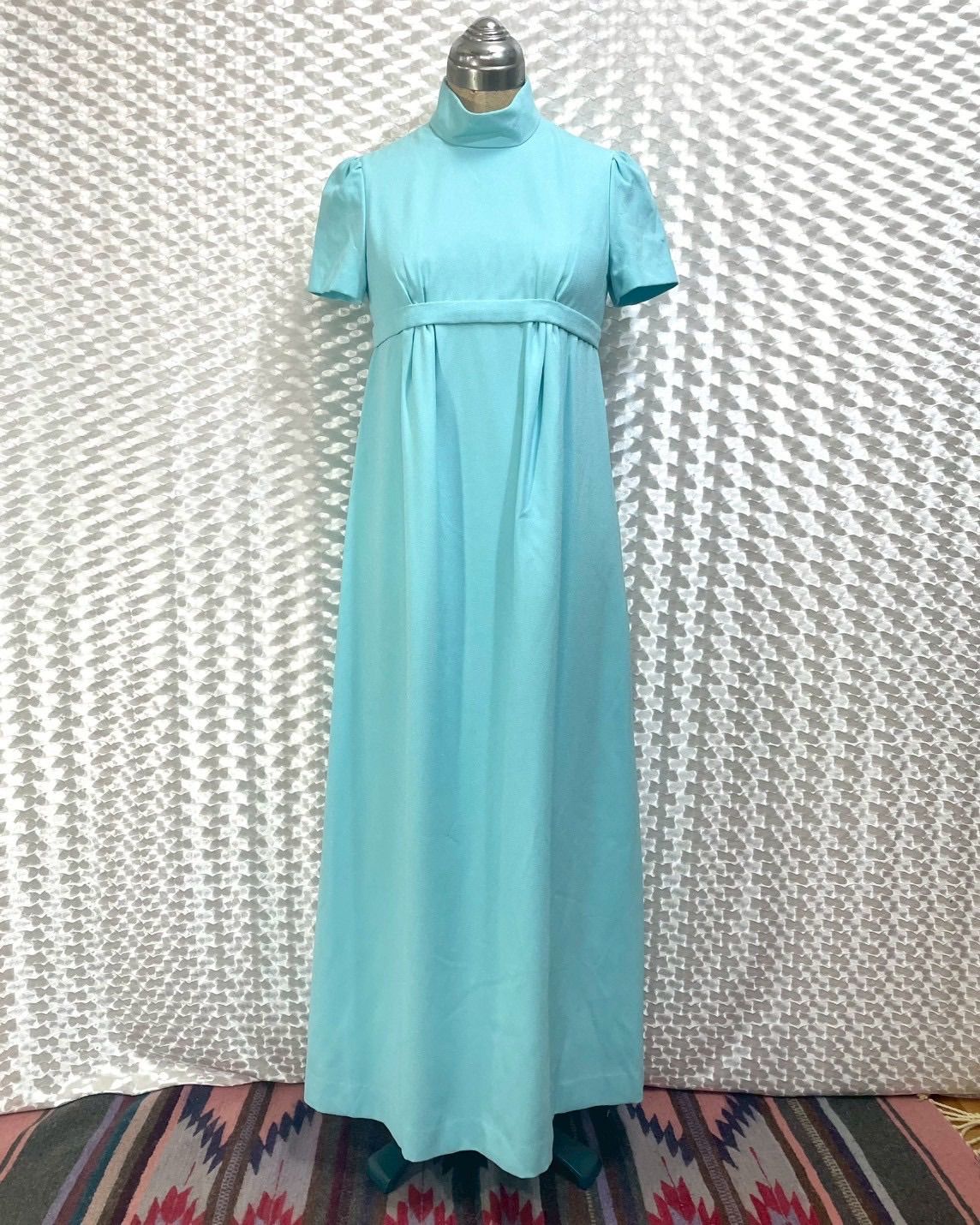 light blue long dress ヴィンテージ ライトブルー ロングドレス 古着