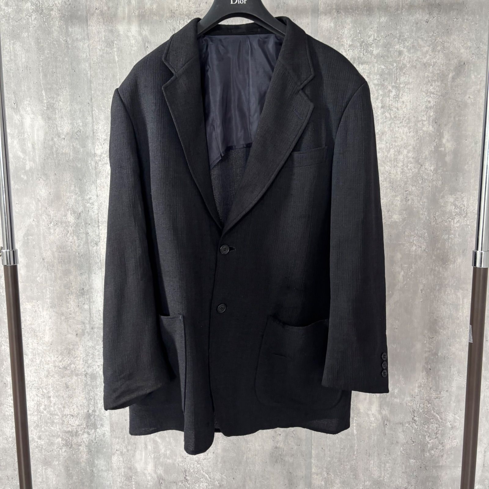 LANVIN classique テーラードジャケット 黒 2B シングル 背抜き 