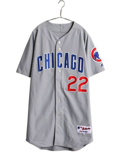 60s used L相当/MLB シカゴカブス CUBS ベースボールシャツ 古着 10s